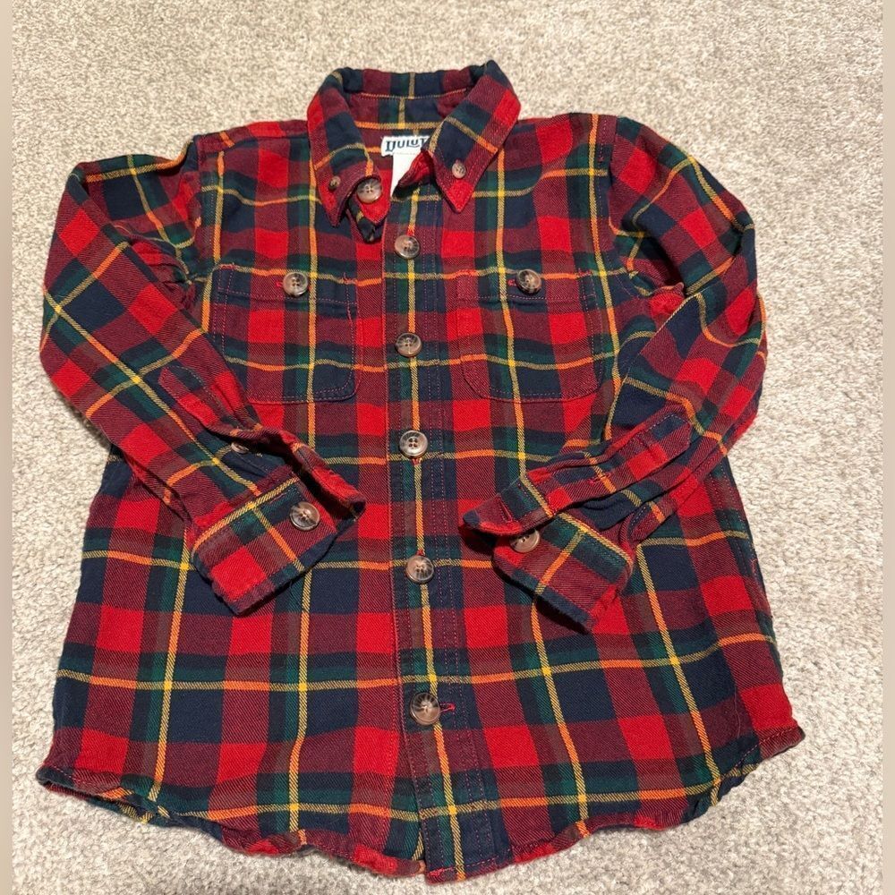 Pre-owned Duluth Trading‎ Co. Kid's Free Swinging 4T Flannel long sleeve shirt!
